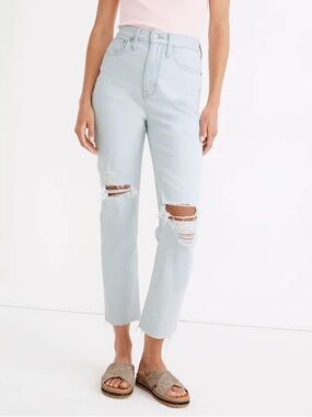 NEW Madewell The Momjean in Harman Wash Raw-Hem Edition Jeans